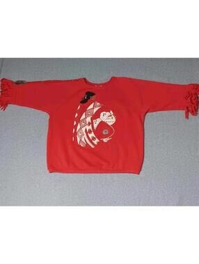 Vintage 80's Lida Native American Sweatshirt Sweater Womens Size Medium Red...